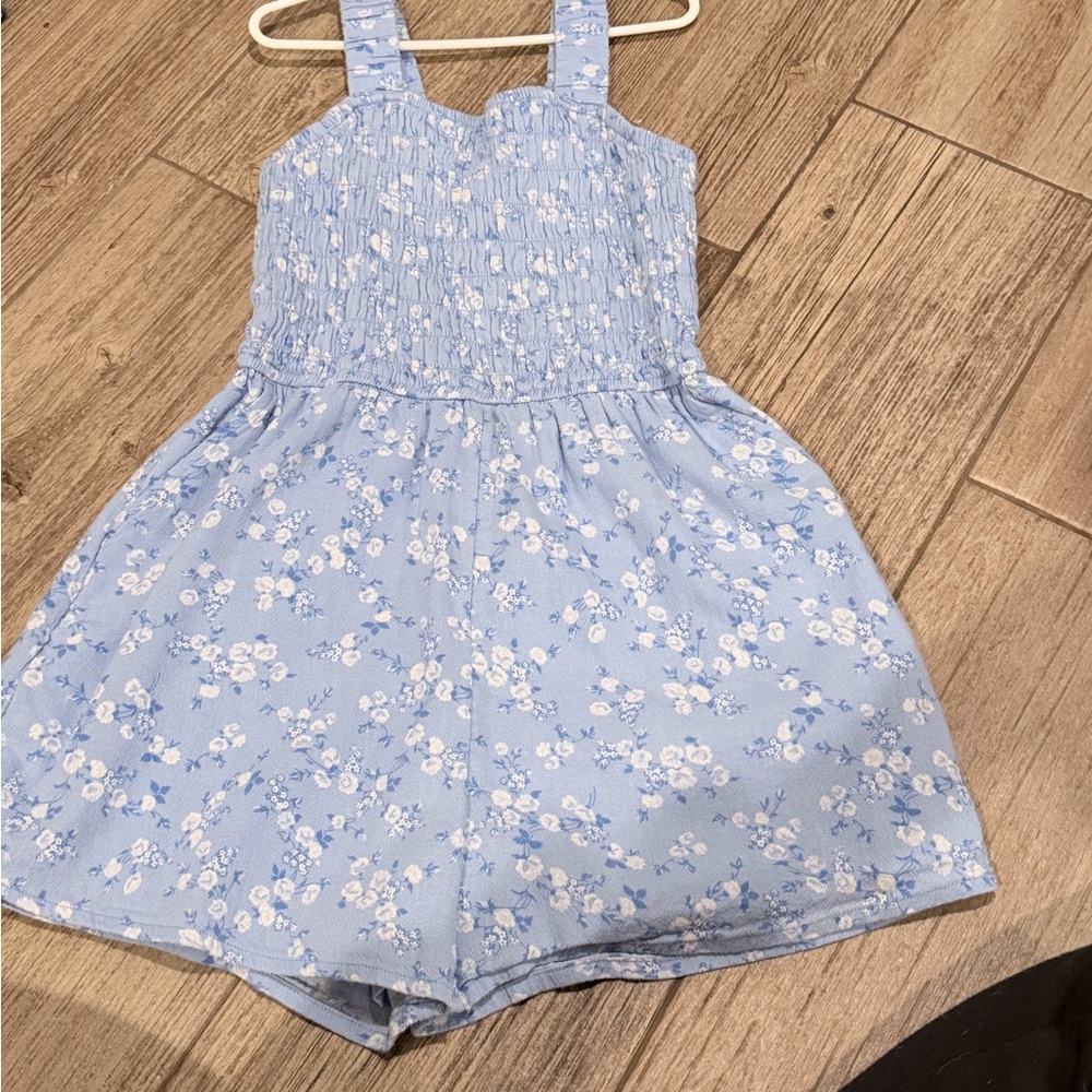 Abercrombie Kids Light Blue Floral Romper